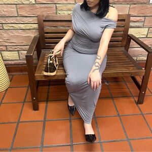 Naked wardrobe ruched maxi dress